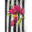 Fleurs sur rayures noires et blanches - reproduction encadrée-748617453-748617449-748617446
