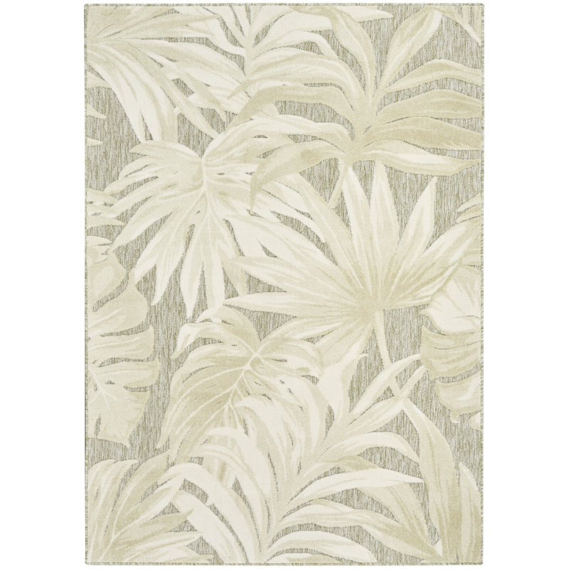 Clemencio Ivory Sage Modern Rug, Rectangle 3'6" x 5'6"