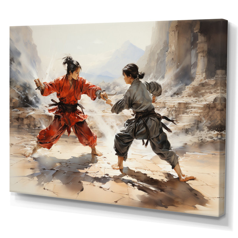 Marung China Art Kung Fu II sur toile, 16" H x 32" W, Toile tendue
