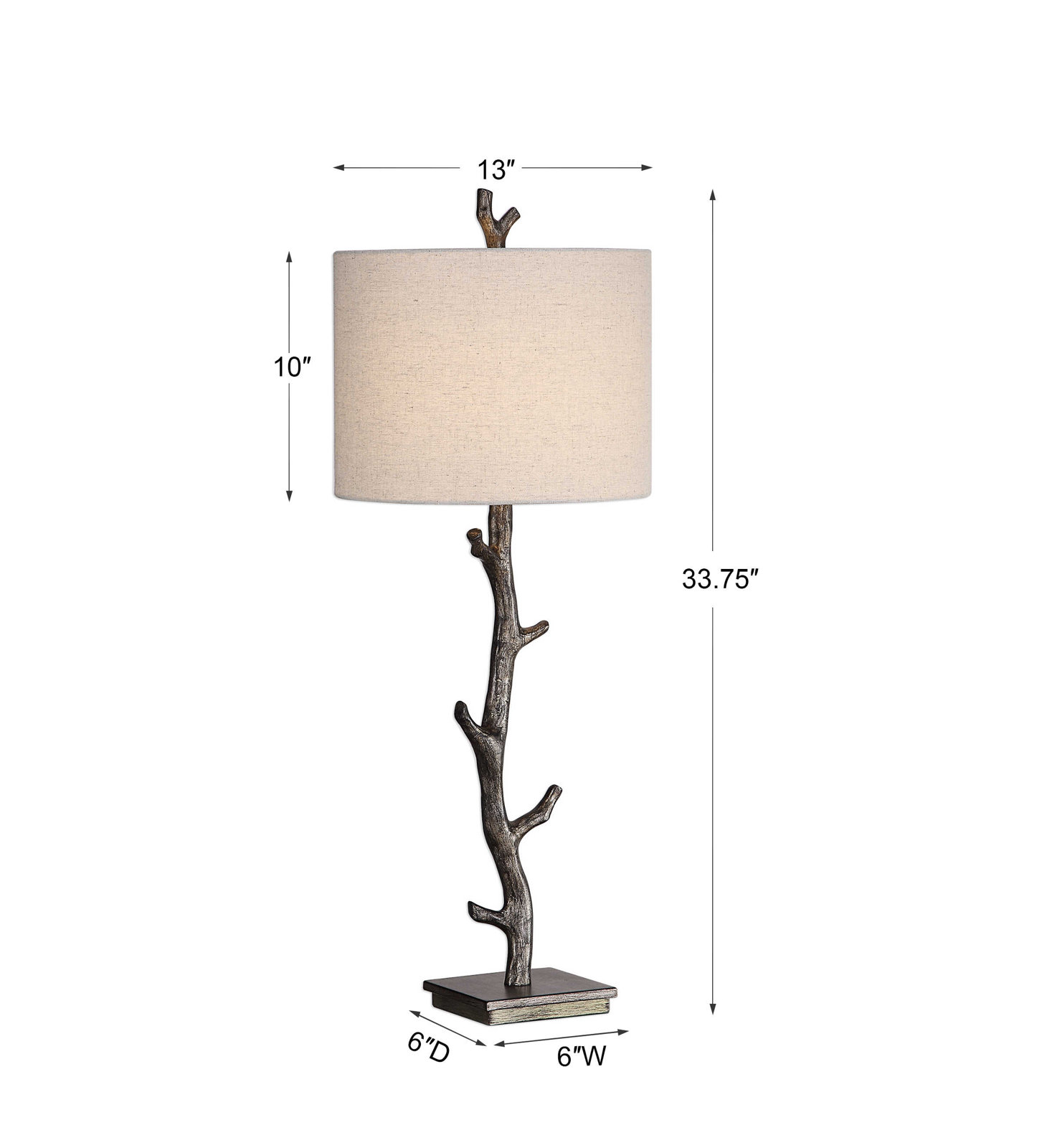 Hallie Metal Table Lamp Lamp, Dark Bronze/Silver, Off White