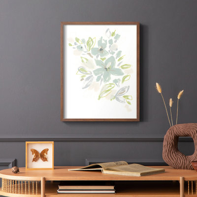 «Seafoam Petals IV», reproduction encadrée - bois massif