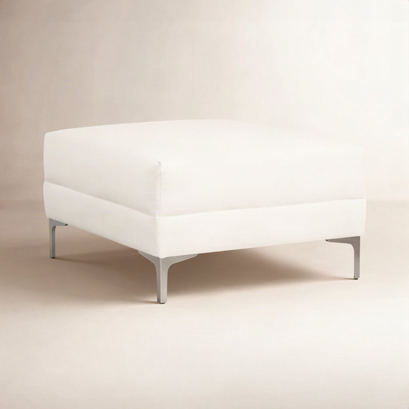 Alexa Upholstered Ottoman, Black Buffalo Check 100% Polyester