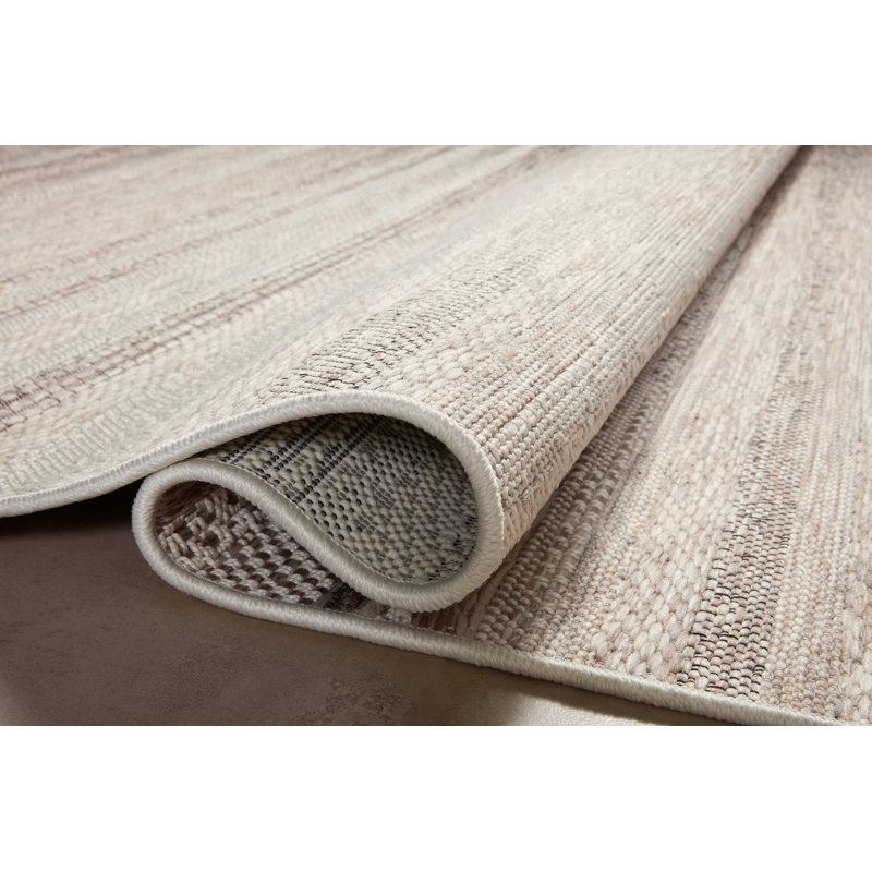 Amber Lewis x Loloi Malibu Ivory / Dove Indoor / Outdoor Area Rug, Square 1'6"