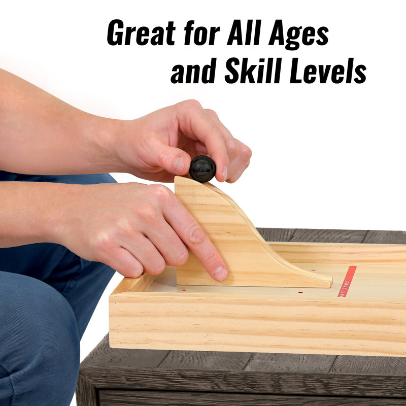 Compact Wooden Tabletop Bowling Game Set with Mini Pins