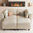 Modular Loveseat Sofa With Two Ottomans-573707038