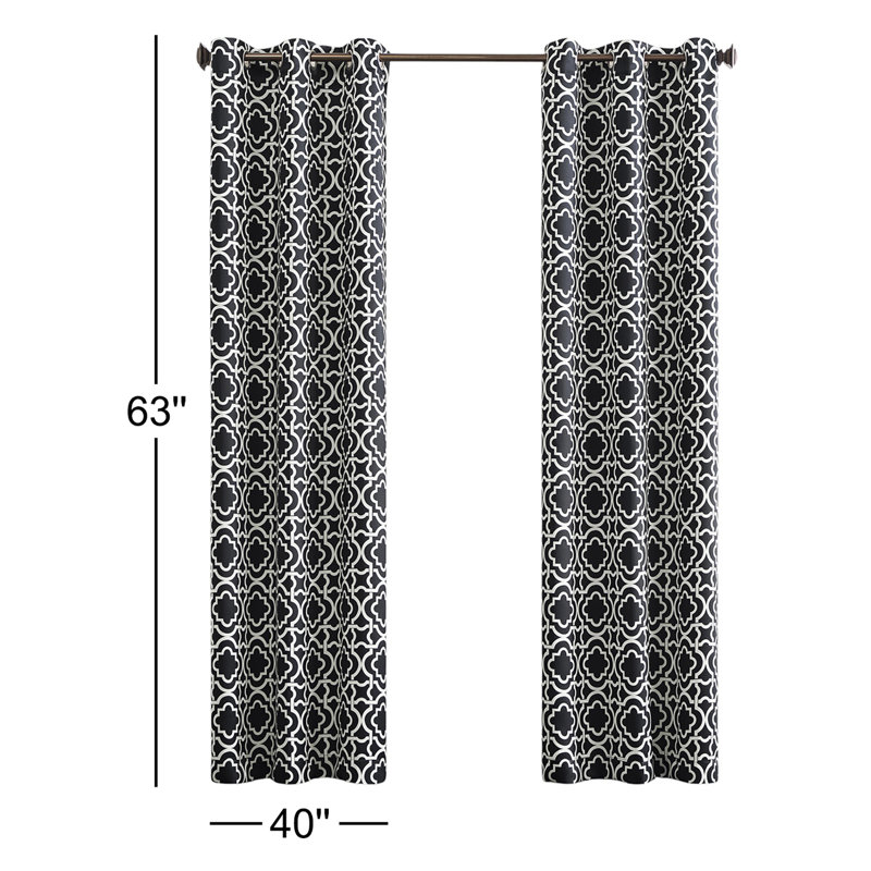 Rideau occultant et isolant en polyester - Basics by Wayfair ™, l 40 po x L 63 po, Noir
