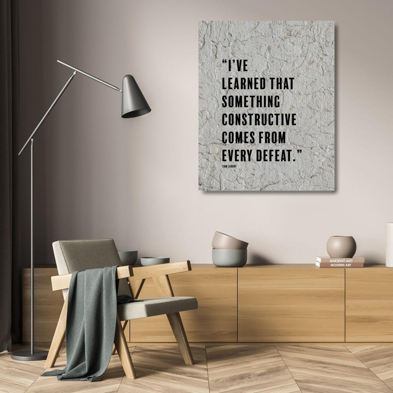 Art sur toile tendue Trinx ArtsyQuotes, Tom Landry, citation: Chaque défaite, H 24 po x l 20 po