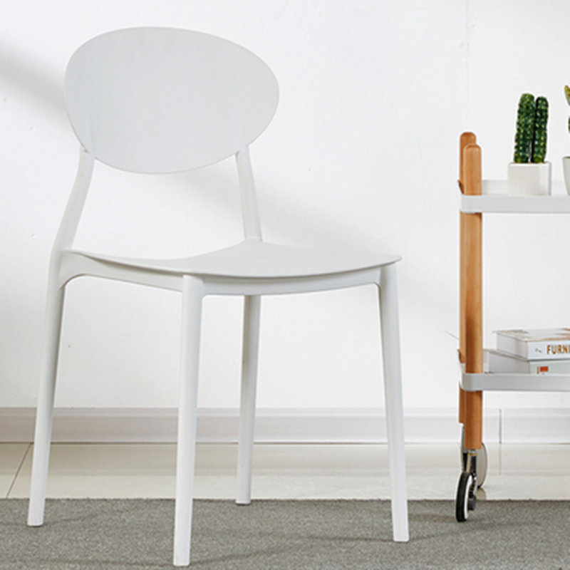 Stacking Patio Dining Side Chair, White