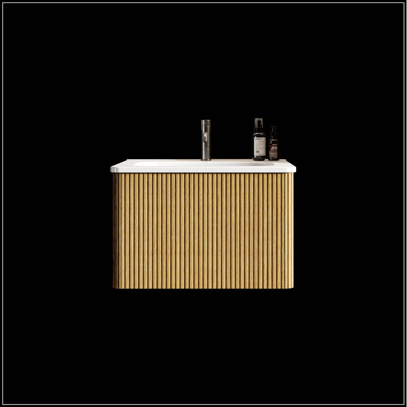 Meuble-lavabo flottant mural 36 po avec lavabo en céramique à fixation murale 36 po, Noyer, 36"