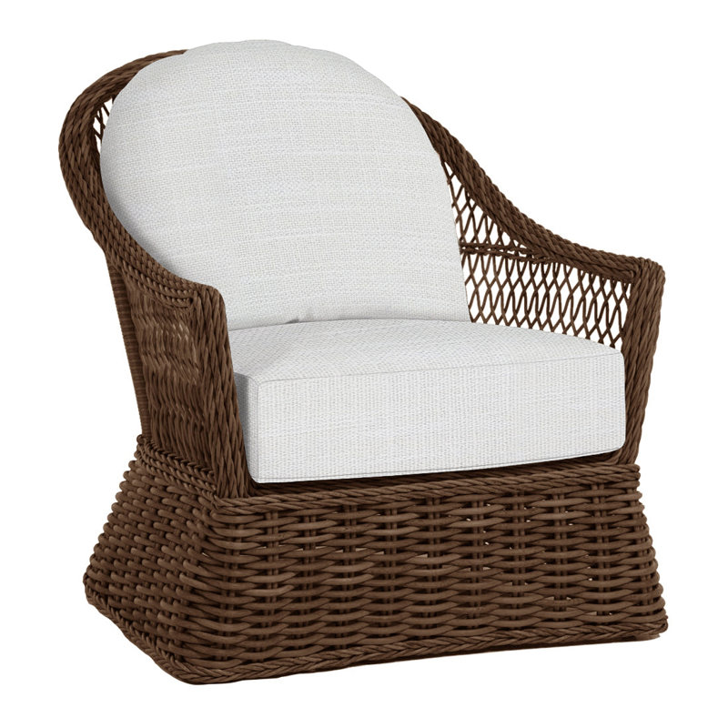 Soho Patio Chair with Cushions, Welt, Soho #83 Raffia, Linen Chambray