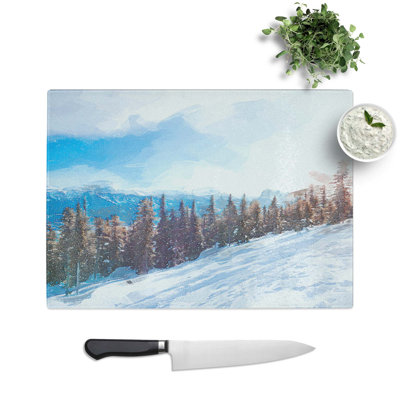 Tempered Glass Revelstoke Mountain in Canada Chopping Board