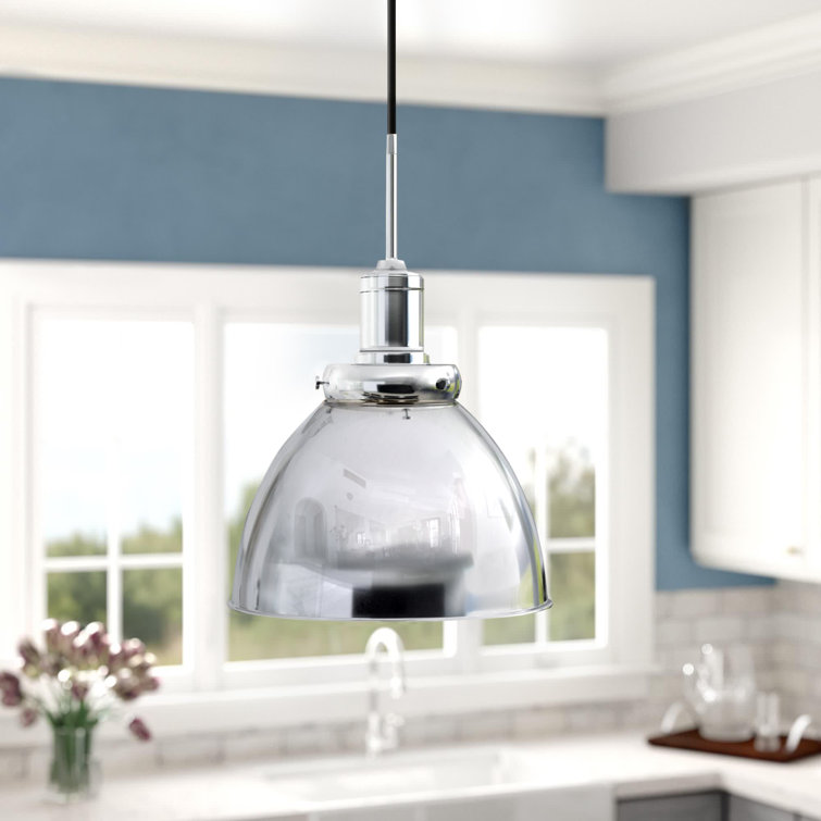 Madison 1 - Light Single Dome Pendant Finish: Silver