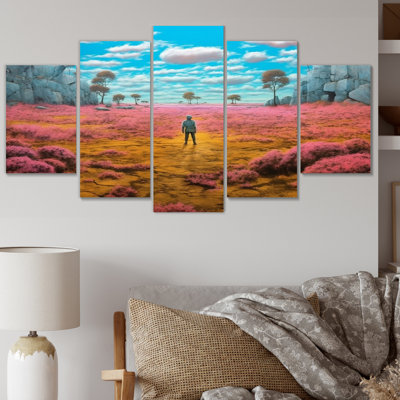Système de reproduction d'art sur toile - 5 panneaux
