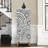 Modern Shoe Cabinet with Solid Wood Legs & Handles, White, 19.7 x 53.1 x 15.0 inches | 100% Melamine Coated Chipboard, UV Coated, Numerous Shelves | Abstract Geometric Design, Perfect for Entryway & Storage Solutions-1662624627