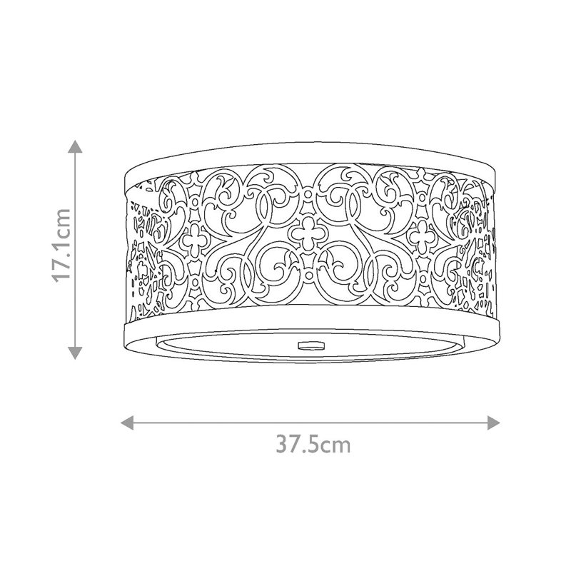 Brentry Glass Flush Mount, 17.1'' H X 37.5'' W X 37.5'' D
