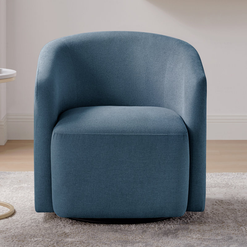 Fauteuil d'appoint pivotant en tonneau - bleu, Bleu