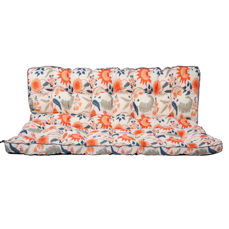 Porch Swing Cushions With Backrest, 4" Thicken Waterproof Outdoor Bench Cushion, Only Cushion, Spring, 40" W x 20" D
