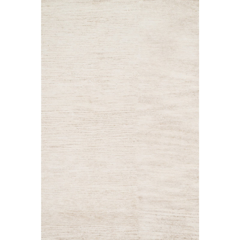 Tapis décoratif de Ivoire nouée à la main Kelch, Rectangle 7 pi 9 po x 9 pi 9 po