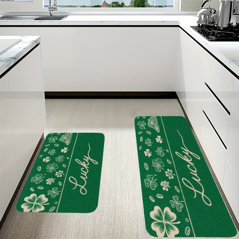 Tapis de cuisine antidérapant 2 pièces Lucky Clover