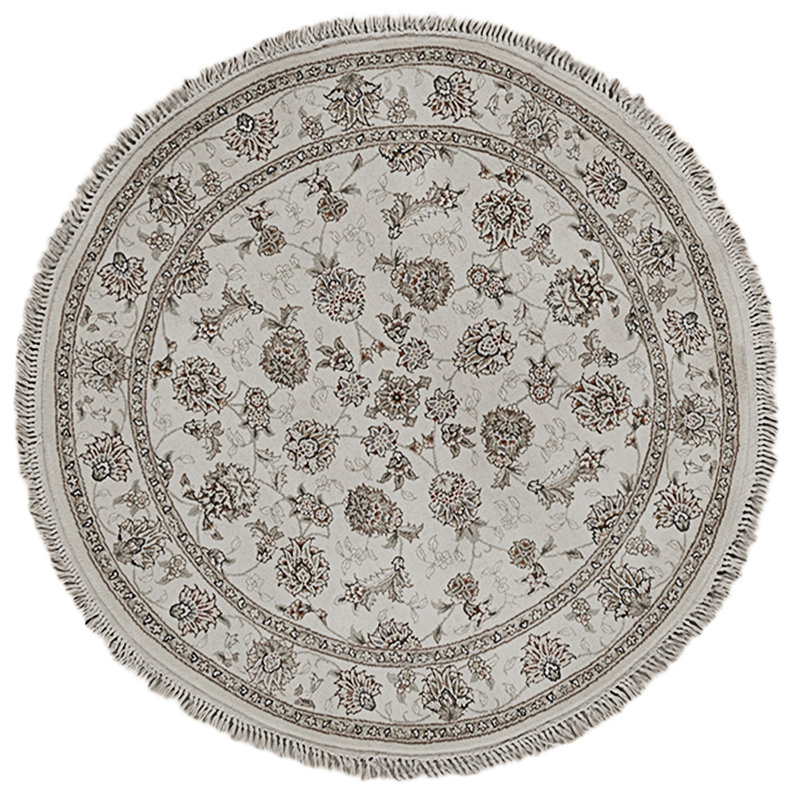 High-Quality Hand-Knotted Ivory Area Rug