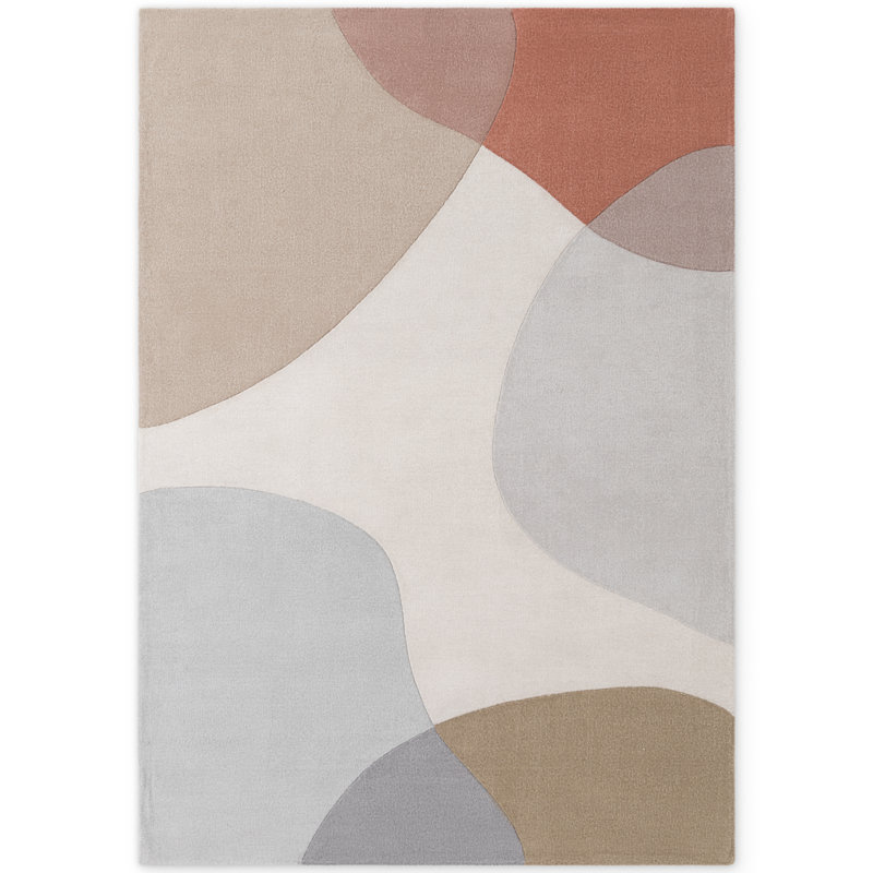 Deshonta Abstract Wool Hand Woven Area Rug, Blue, Rectangle 200 x 300 cm