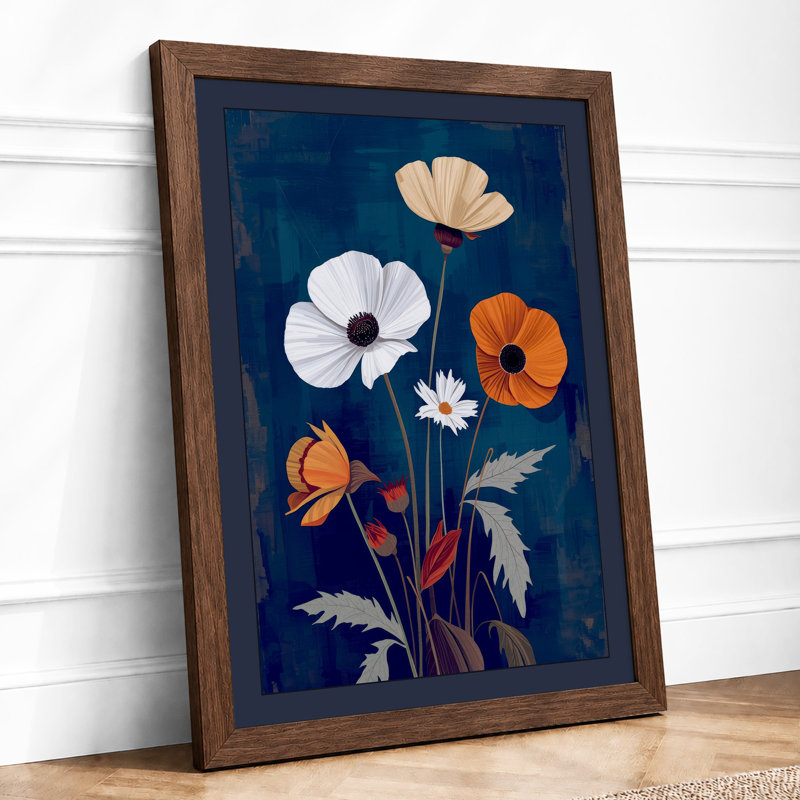 Delicate Blooms Study Botanical - Print, A2 - 59.4 x 42.0 cm, Walnut