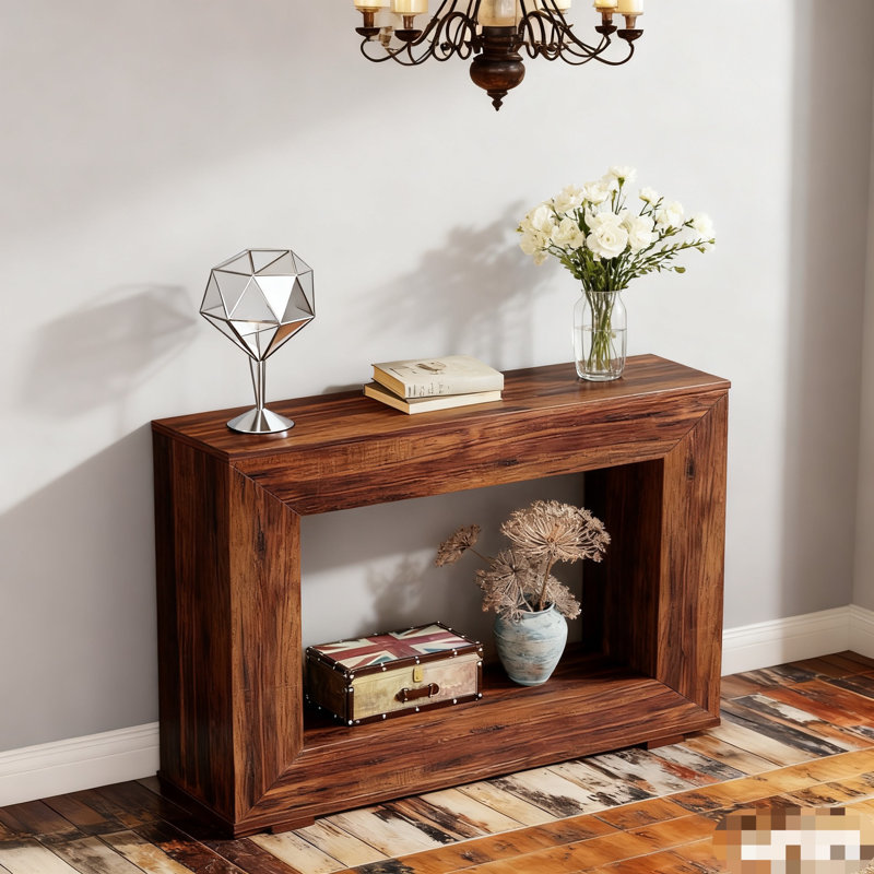 Console de 47 po en bois, canapé-lit long en bois étroit, console d'entrée de salon