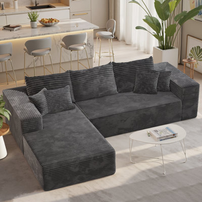 Boneless No Assembly Required Compression Packed 2 - Piece Sofa