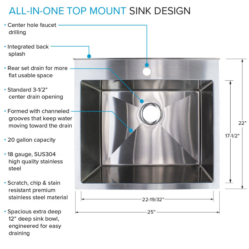 Matte Black Stainless Steel Freestanding Laundry Sink with Faucet