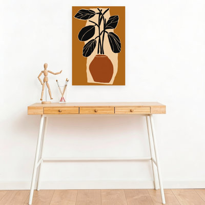 "Bold Leaf Silhouette", plante géométrique contemporaine abstraite, impression d'art mural