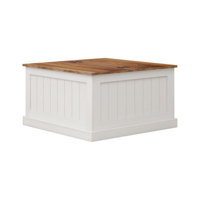 White Rustic Coffee Table, 31.5" Square With Lift Top. Living Room Table Hidden Storage Compartment. Textured Wood Grain Beautification. Lifting Appliance. Painting. Simple Assembly Item Inspired In