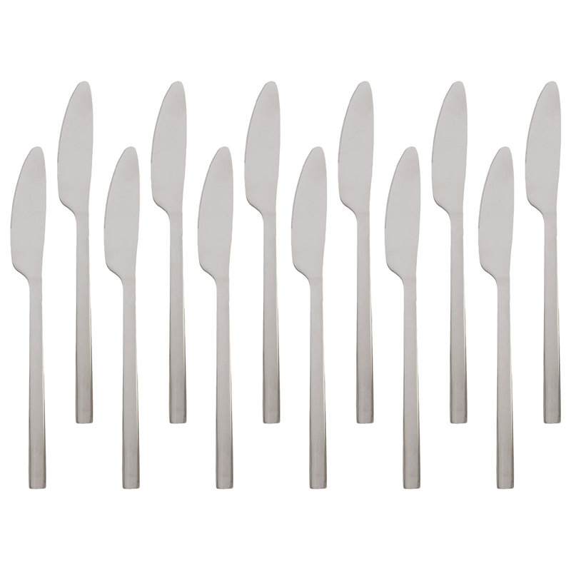 Stainless Steel Dinner Knives - 21cm - Pack of 12, Silver