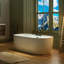 72" x 35.4" Whirlpool and Air Bath Heated Soaking Combination Tub with Tub Filler-98714072