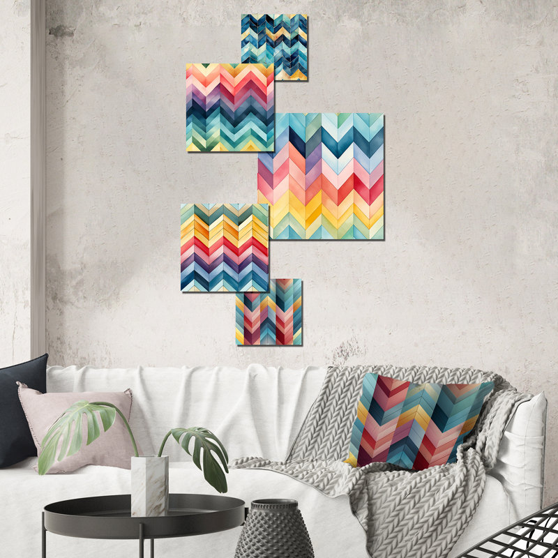 Chenoweth - Ensemble d'art mural à chevrons de 5
