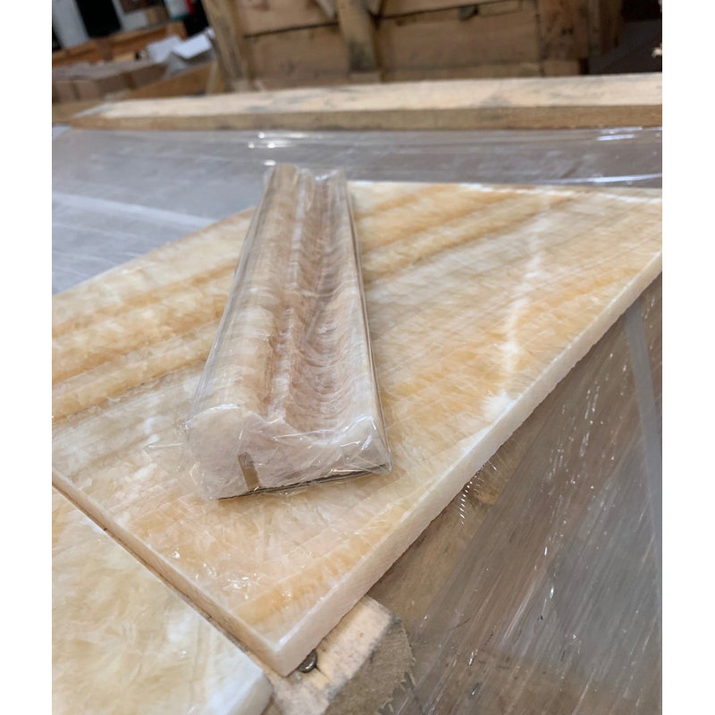 Honey Onyx 2" x 12" Crown (Mercer) Molding Onyx Look Wall Molding