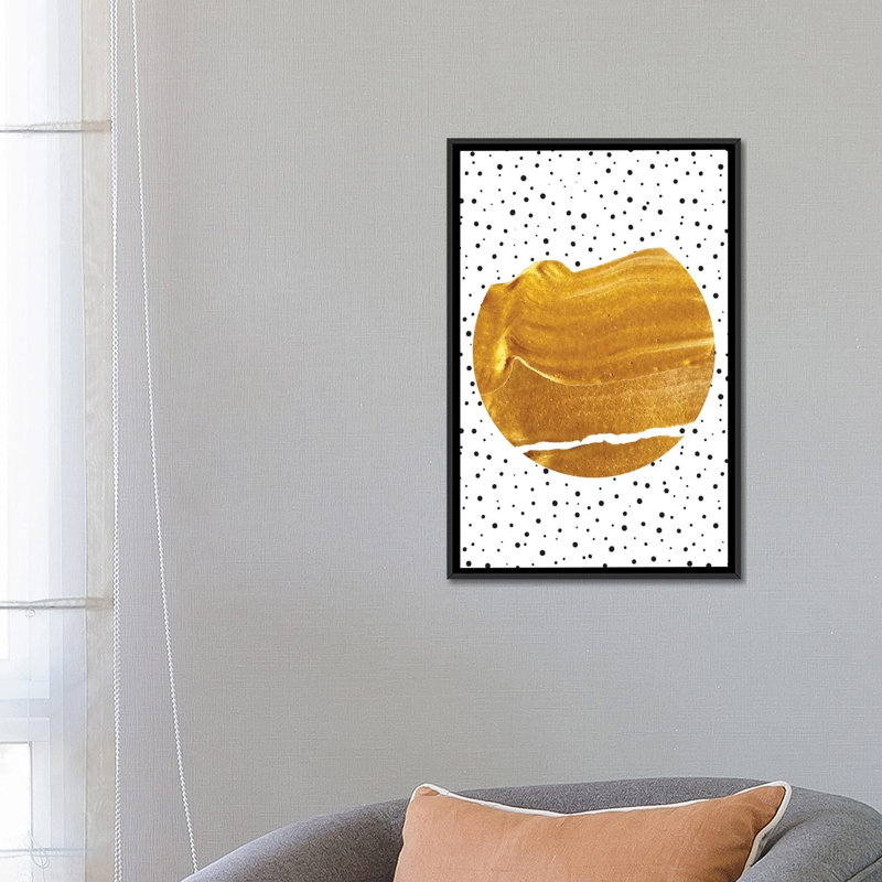 « stay gold », impression sur toile, H 26 po x l 18 po x P 1,5 po, Toile avec cadre noir, Pas de tapis