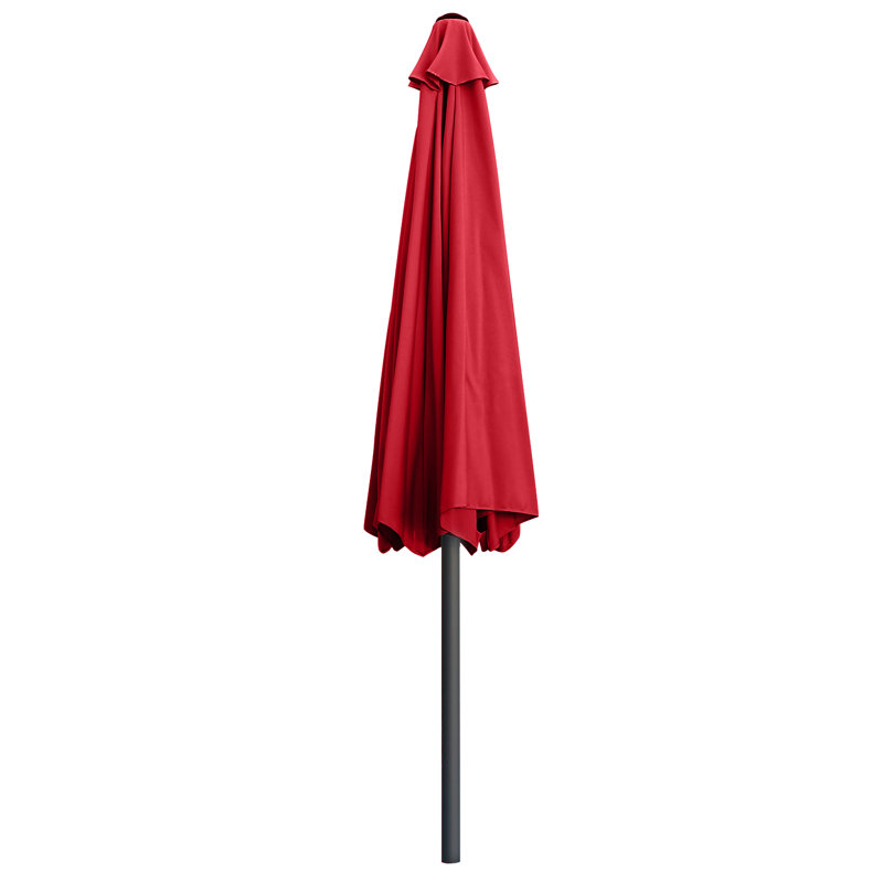 Miqdad 9' Market Umbrella, Red, 108"H x 106.3"W x 106"D