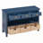 Vintage Wood Accent Chest, Console Table With 3 Water Hyacinth Woven Baskets-109212256