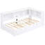 Lit de jour simple avec lit gigogne et rangement - Fentes en bois massif blanc-95154639