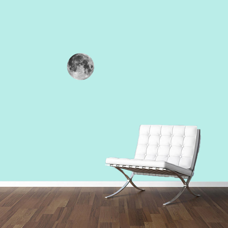 Décalcomanie murale lune imprimée, H 12 po x l 12 po