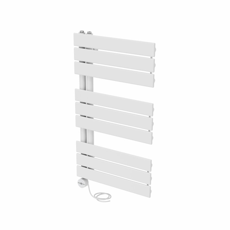 Roelien Designer Towel Rail Heated Towel Rails, 82.4cm H x 50cm W x 6.7cm D, White