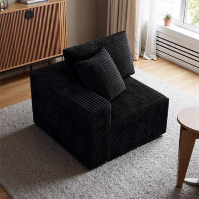 Modular Cloud Sectional Sofa With Reversible Chaise, Plush Corduroy Sectional Couch, No Assembly Corner Sectional Sofa For Living Room & Apartment