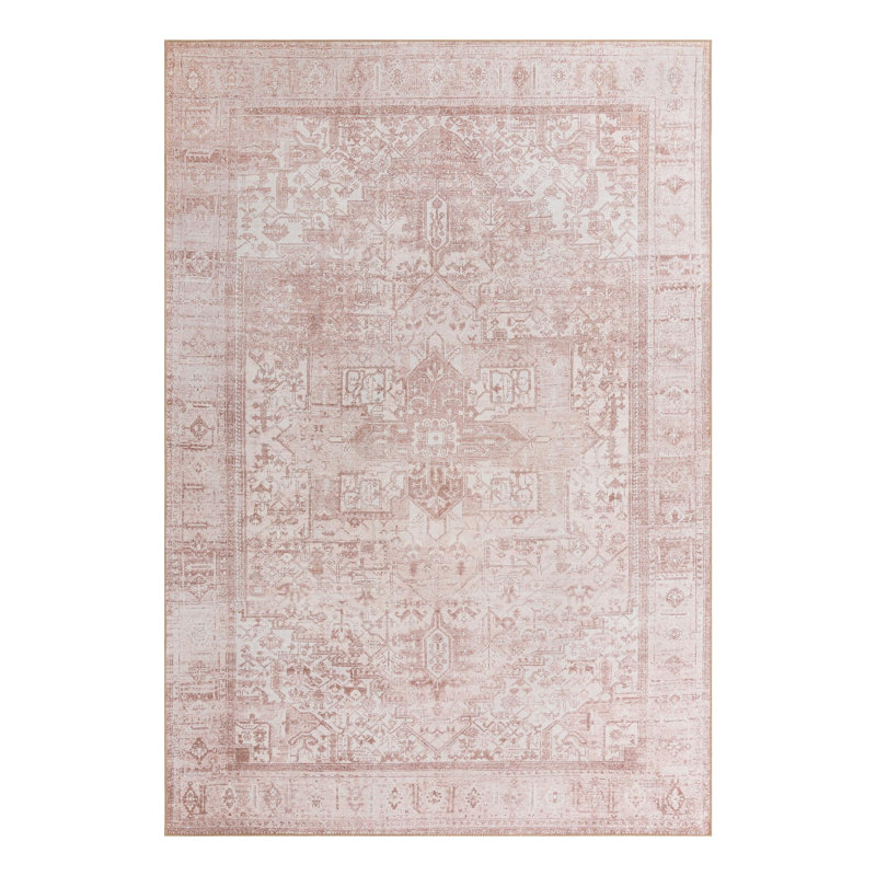 Tapis transitionnel Amilio de couleur beige / ivoire, Rectangle 8 pi 4 po x 12 pi