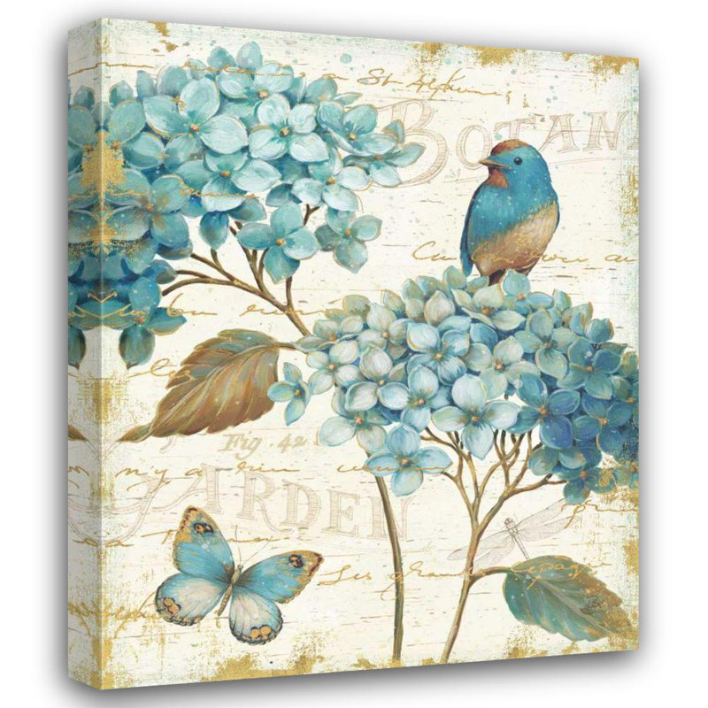 Art sur toile tendue par Red Barrel Studio® Brissonnet, galerie Daphne: Blue Garden III, H 34 po x l 28 po
