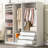 Doorless Wooden Storage Wardrobe For Dedroom With Shelves And 3 Drawers-1636198097