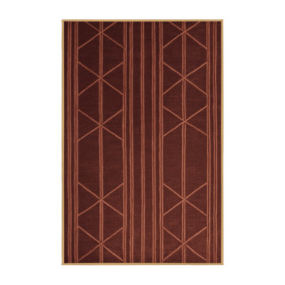 Tapis brun treillis lavable à la machine