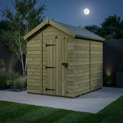 Total Sheds 6ft x 8ft Apex Garden Shed - Single Door - No Windows - Pressure Treated Timber - UK Manufactured