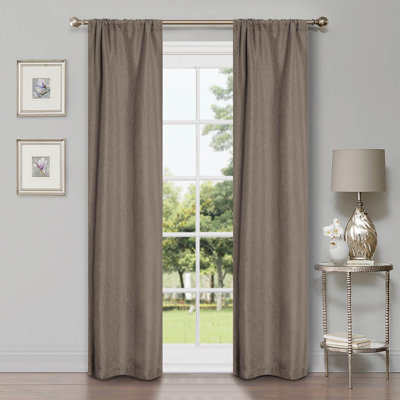 Modern Linen Inspired Classic Solid 100% Polyester Room Darkening Curtain Panel