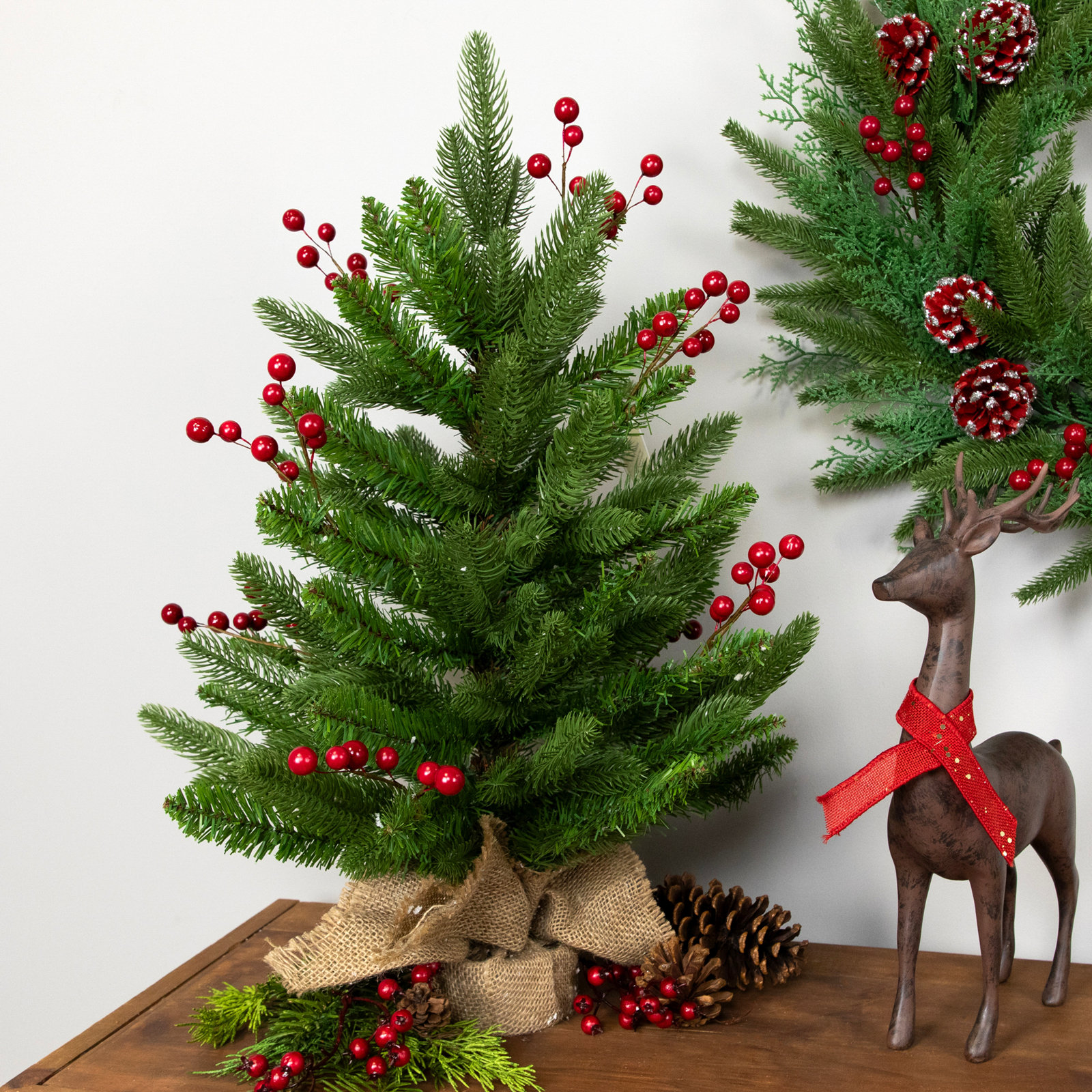 Real Touch Potted Sarasota Pine Artificial Mini Christmas Tree - 24" - Unlit