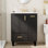 Meuble-lavabo moderne 24 po avec lavabo en céramique, armoire de rangement noire et tiroirs à fermeture en douceur
